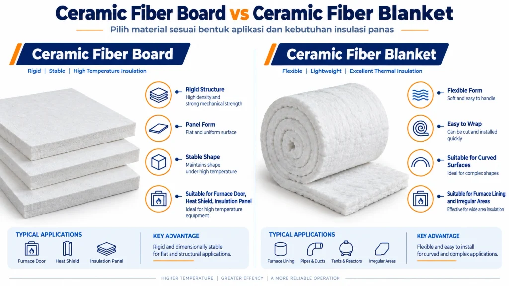 perbedaan ceramic fiber board dan ceramic fiber blanket