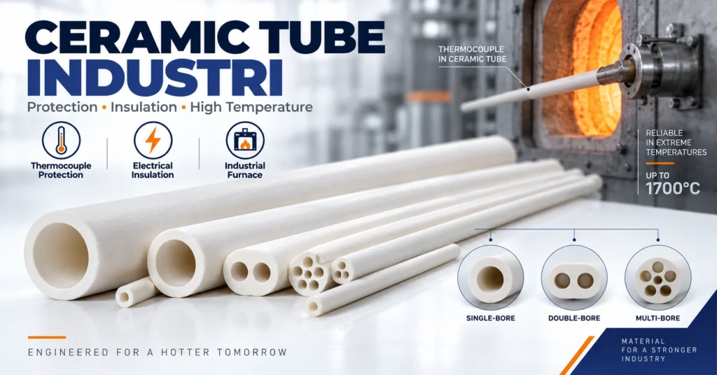 ceramic tube industri untuk thermocouple dan aplikasi suhu tinggi