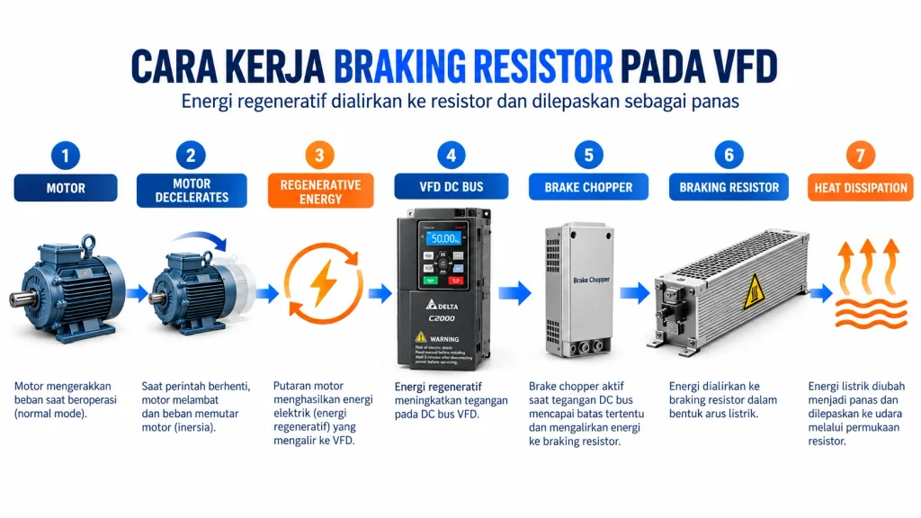 Cara kerja braking resistor pada sistem VFD
