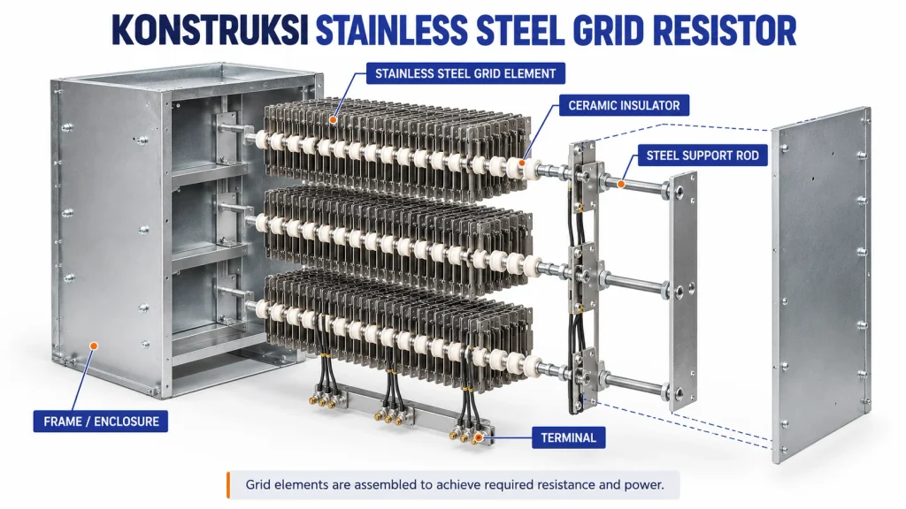 Stainless Steel Grid Resistor Exploded Diagram webp