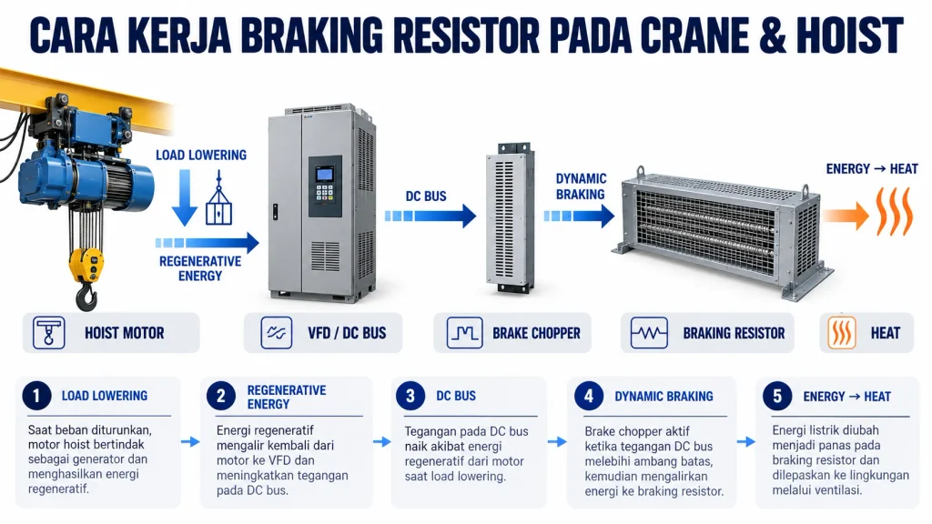 cara kerja braking resistor pada crane dan hoist